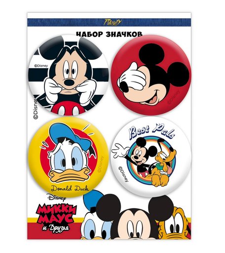 Набор значков Priority - Микки Маус – 2, 10х8х0,8