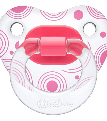 Пустышка WeeBaby прозрачная с рисунком силикон, от 6 месяцев