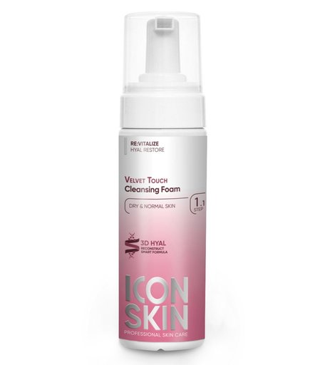 Пенка для умывания ICON SKIN очищающая с гиалуроновой кислотой. Для нормальной и сухой кожи. Проф уход. мл