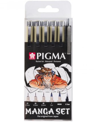 Миниатюра фотографии Sakura набор капиллярных ручек pigma micron manga 6 шт.