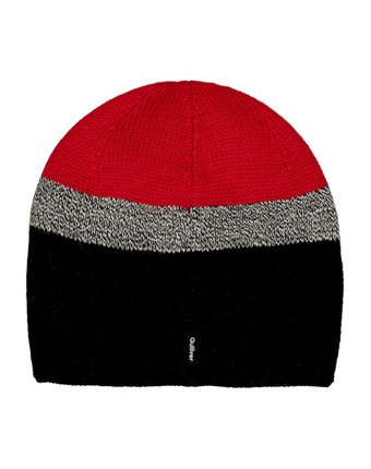 Черно-красная вязаная шапка на подкладке Gulliver