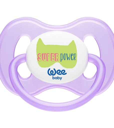 Пустышка WeeBaby BUTTERFLY силикон, 0-6 месяцев