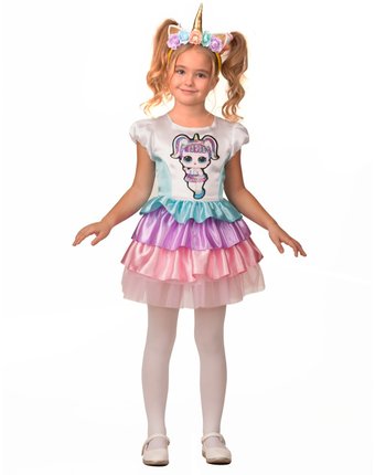 Миниатюра фотографии Карнавальный костюм батик кукла единорожка
