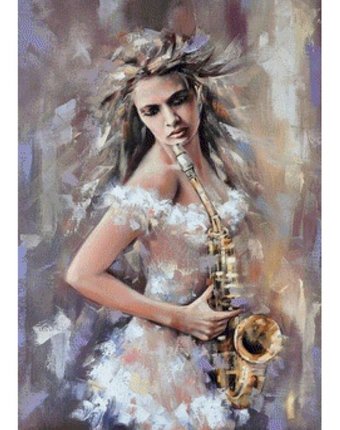 Molly Картина по номерам с цветной схемой на холсте Саксофонистка 40х30 см
