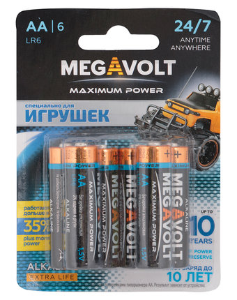 Батарейки Megavolt AA/LR6, 1.5V (6 шт.)