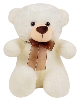 Мягкая игрушка Игруша Медведь с бантом 40 см цвет: белый