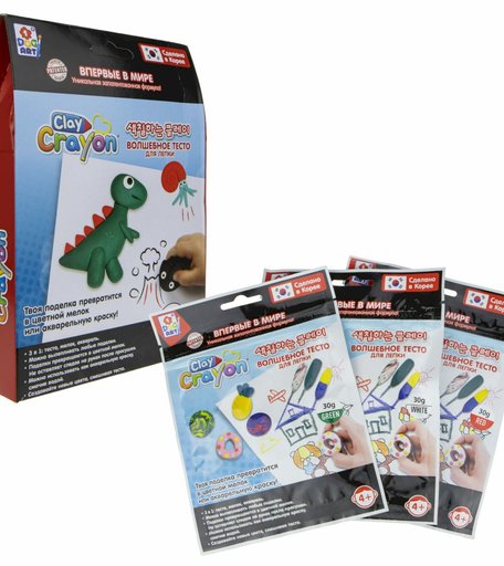Тесто для лепки 1Toy Art Clay Crayon Динозавр, 3 цвета
