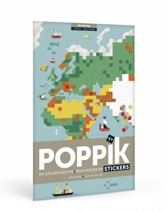 Миниатюра фотографии Poppik гигантский стикер постер из наклеек карта мира