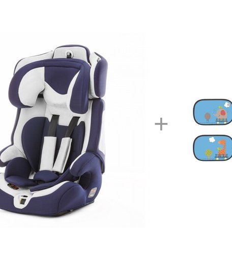 Автокресло Esspero Cross Fix с солнцезащитными шторками Tenda Giraffe Elephant Nuovita