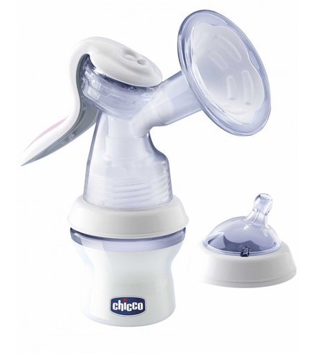 Chicco Молокоотсос ручной с бутылочкой Natural Feeling