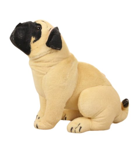 Мягкая игрушка Super01 собака Мопс 30 см цвет: бежевый