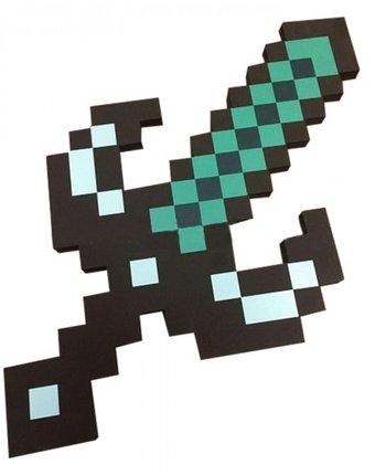 Миниатюра фотографии Minecraft меч 8 бит пиксельный 60 см
