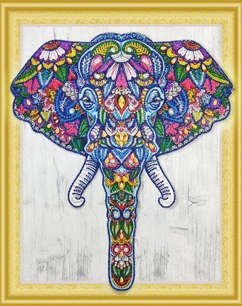 Миниатюра фотографии Color kit алмазная картина с фигурными стразами индийский слон