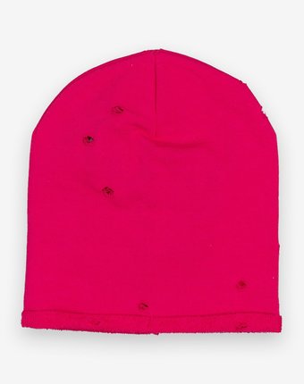 Миниатюра фотографии Розовая трикотажная шапка gulliver