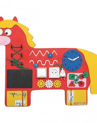 Миниатюра фотографии Деревянная игрушка kett-up бизиборд добрая лошадка