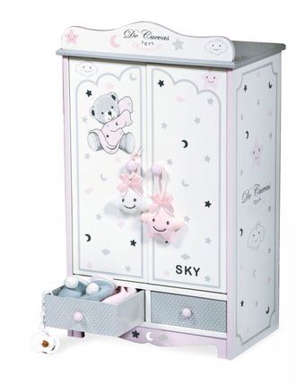 Миниатюра фотографии Decuevas гардеробный шкаф для куклы скай 54 см