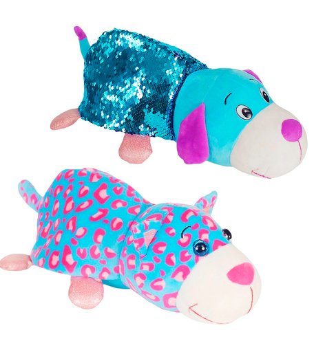 Игрушка-вывернушка 1Toy Блеск Котик-Щенок 30 см цвет: голубой