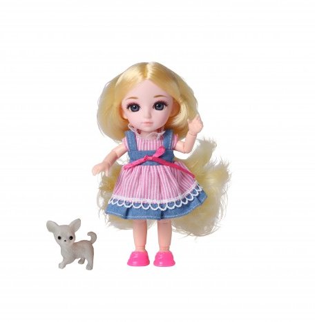 Funky Toys Кукла шарнирная Малышка Лили блондинка с собачкой 16 см