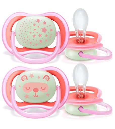 Пустышка Philips Avent ночная для девочек, 6-18 мес