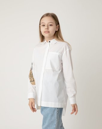 Блузка белая с карманом Gulliver