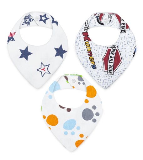 Слюнявчик NDCG из 100% хлопка mother care, 3 шт, для мальчиков, с 3 месяцев, 33 х 30 см