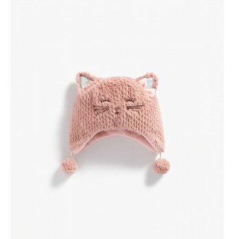 Миниатюра фотографии Шапка из искусственного меха "котенок", розовый