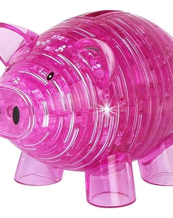 Головоломка Crystal Puzzle «Свинья-копилка» розовая