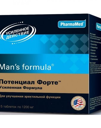 Миниатюра фотографии Man's formula таблетки потенциал форте усиленная формула 1200 мг №15