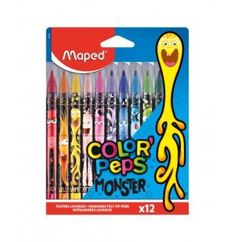 Фломастеры Maped ColorPeps Monster, 12 цветов