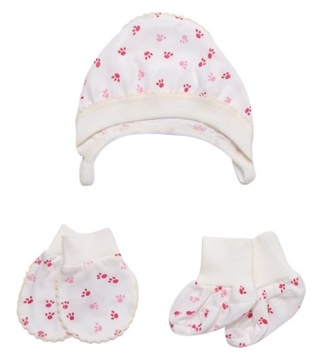 Чепчик пинетки/рукавички/чепчик Клякса