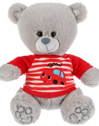 Миниатюра фотографии Мягкая игрушка мульти-пульти медведь в футболочке с машинкой 22 см