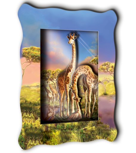 Хобби и Творчество VIZZLE Объемная картина Семья жирафов