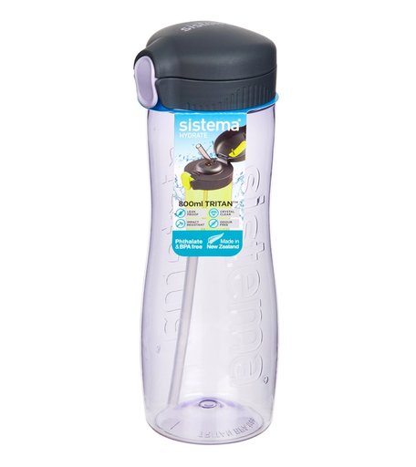 Sistema, Бутылка для воды с трубочкой 800мл Hydrate, фиолетовый