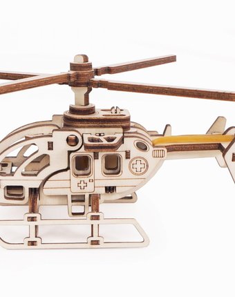 Миниатюра фотографии Деревянный конструктор lemmo вертолет стриж
