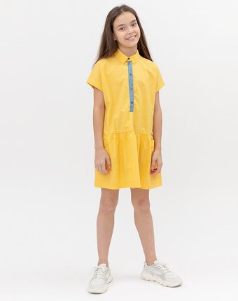 Миниатюра фотографии Желтое платье button blue