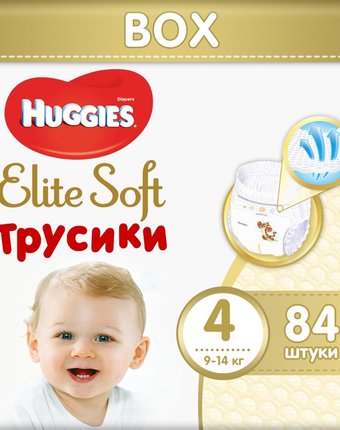 Трусики-подгузники Huggies Elite Soft, р. 4, 9-14 кг, 84 шт