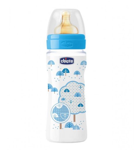 Бутылочка Chicco Well-Being Boy латексная соска быстрый поток РР 4 мес. 330 мл
