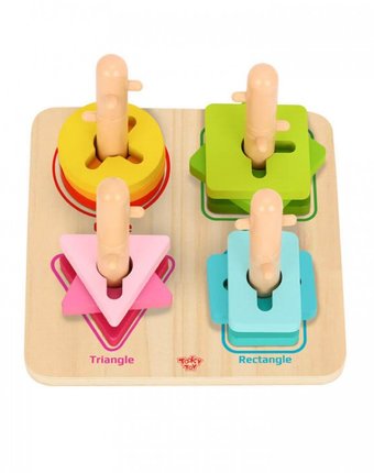 Деревянная игрушка Tooky Toy Разноцветные фигуры