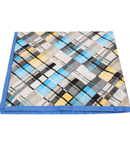 Развивающий коврик Чудо-Чадо переносной, голубой/клетка