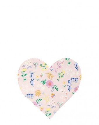 Миниатюра фотографии Merimeri салфетки в форме сердца полевой цветок 127х127 мм 20 шт.