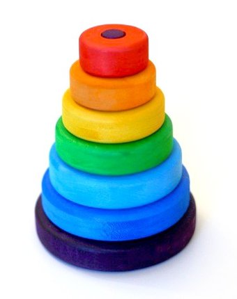 Деревянная игрушка Букарашка Пирамидка Малышка в красной шапочке