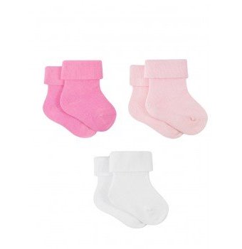 Носки детские, 3 пары, белый, розовый