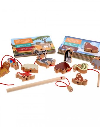 Миниатюра фотографии Деревянная игрушка mapacha развивающая 4 в 1 мир животных