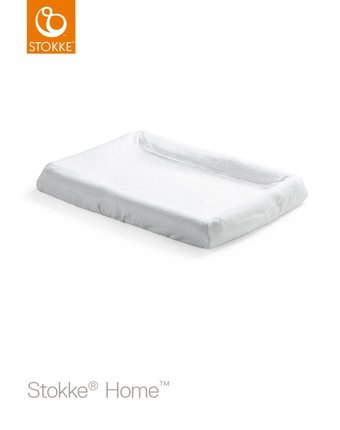 Миниатюра фотографии Простыня на резинке для пеленальной доски stokke home changer, цвет: белый, 2 шт. в упаковке