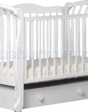 Миниатюра фотографии Детская кроватка кубаньлесстрой би 555.3 магнолия продольный маятник