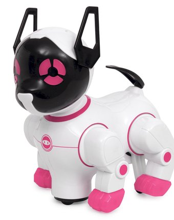 Интерактивная собака Игруша Собака 26 см цвет: белый/розовый
