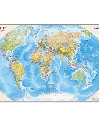 Миниатюра фотографии Настенная ламинированная карта ди эм би мир. политическая 1:15м