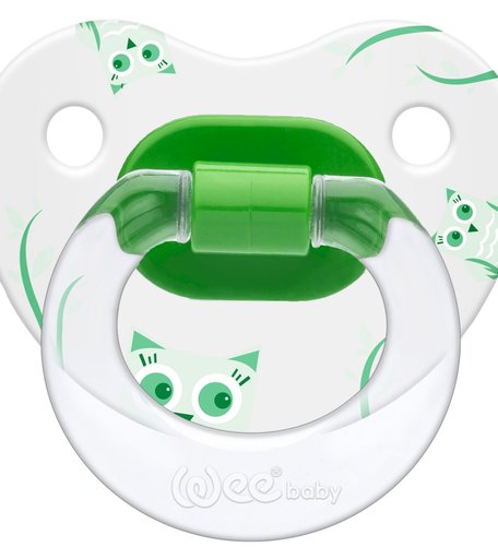Пустышка WeeBaby с рисунком силикон, от 6 месяцев
