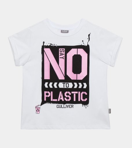 Футболка Say No To Plastic для девочки Gulliver
