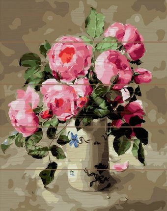 Molly Картина по номерам на дереве Розовый букет 40х50 см